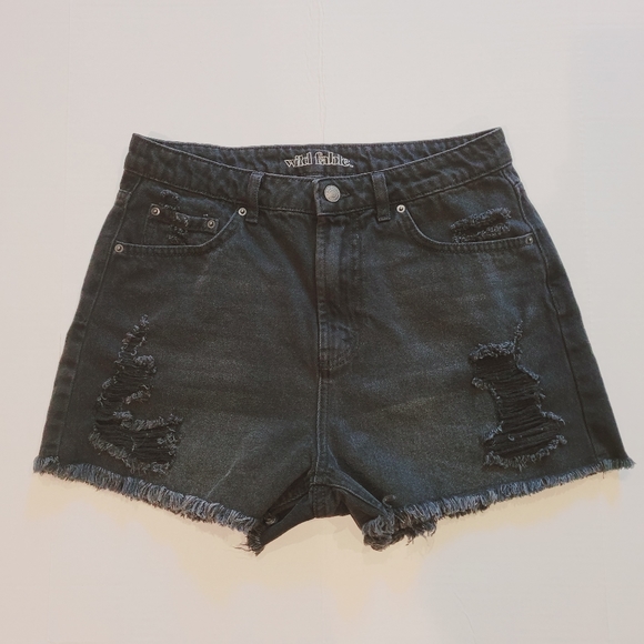 wild fable Pants - Wild Fable High Rise Black Distressed Shorts